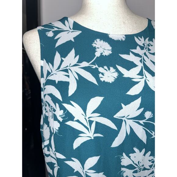 Sam Edelman Women's Floral Sleeveless Dress Round Neck, Teal , Size 10 NWT - Picture 2 of 9